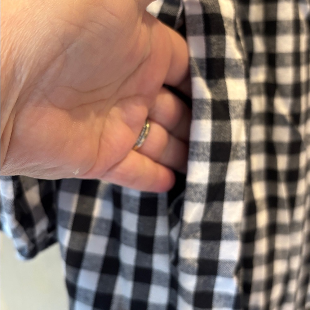 Black and White Flannel Gingham Dress Size 3X Vermont Country Store - Picture 6 of 8